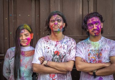 portret Holi festival Kathmandu