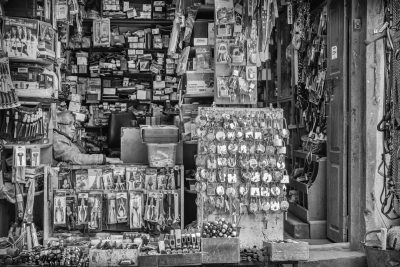 Straatfotografie Kathmandu in zwart-wit